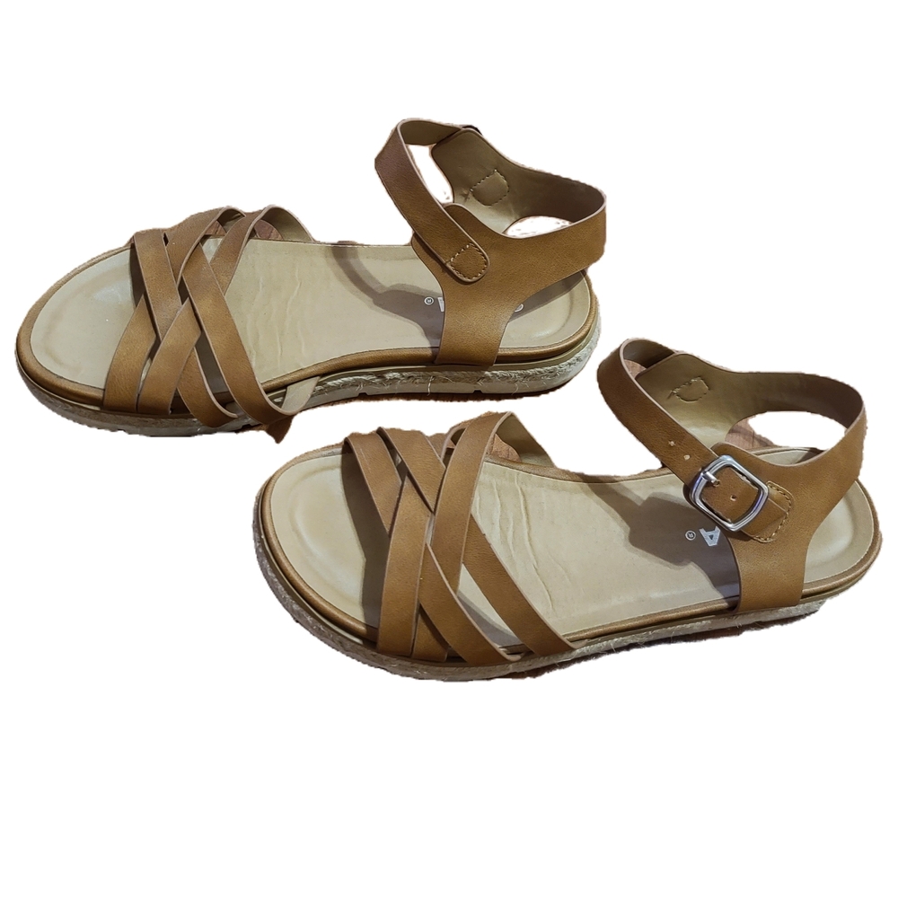 Soda Brown Strappy Sandals